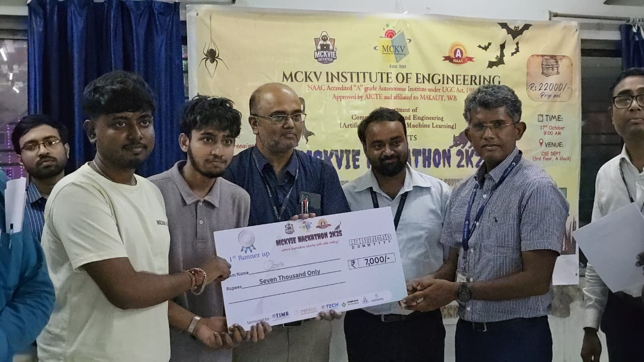 Winner — Hackathon, MCKV Institute of Engineering (2025)